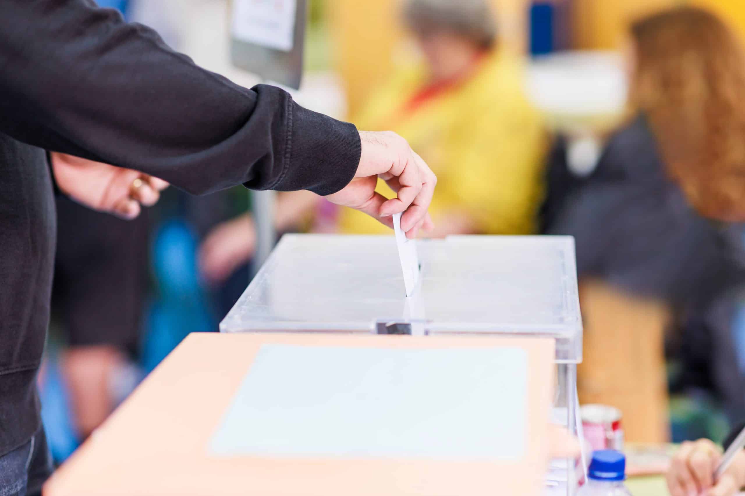 Ballot box with blurred background