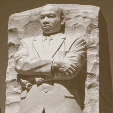 MLK statue is shown