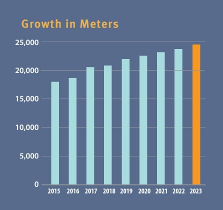 Graphic shows co-op's growth in number of meters