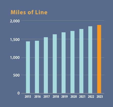 Graphic shows co-op's miles of line