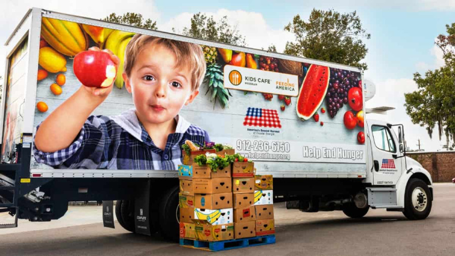 Second Harvest's refrigerated truck delivers fresh food to the hungry