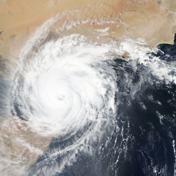 A hurricane is seen by satellite